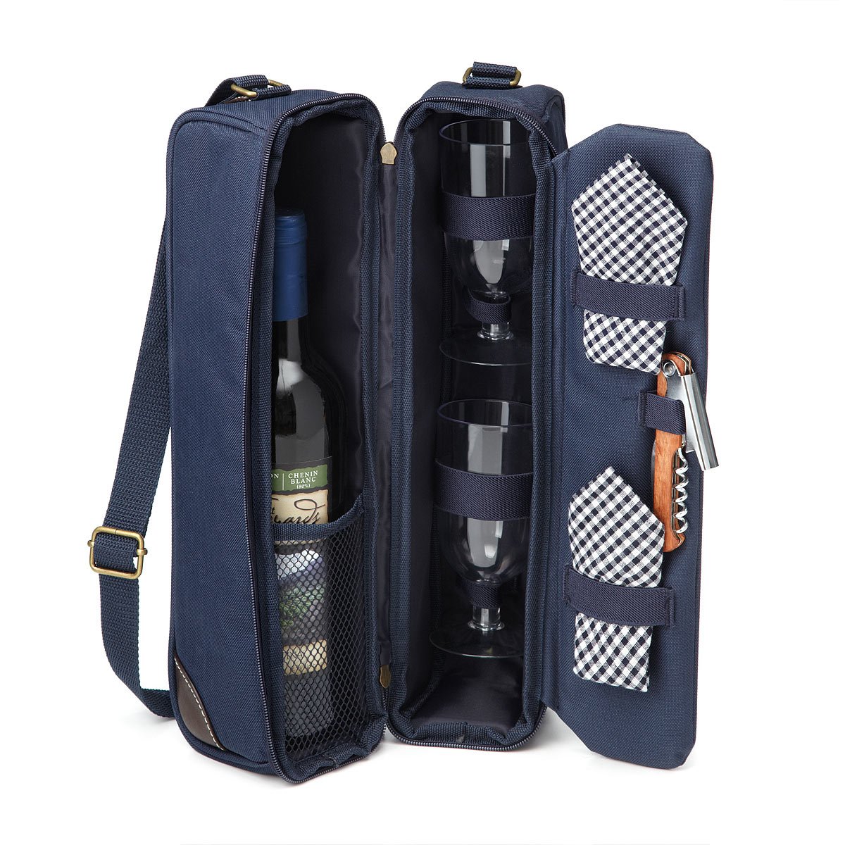 Sunset Wine Tote Insulated Canvas Travel Case Set