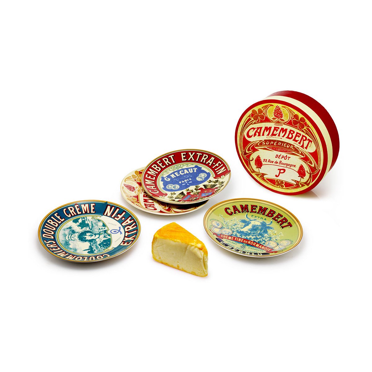 Fromage Cheese Plates Set of 4 French, Camembert, Brie