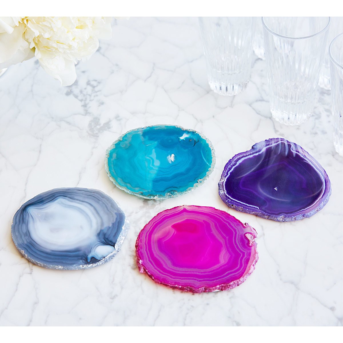 Agate Coasters Set of 4 RabLabs, Agate Gift