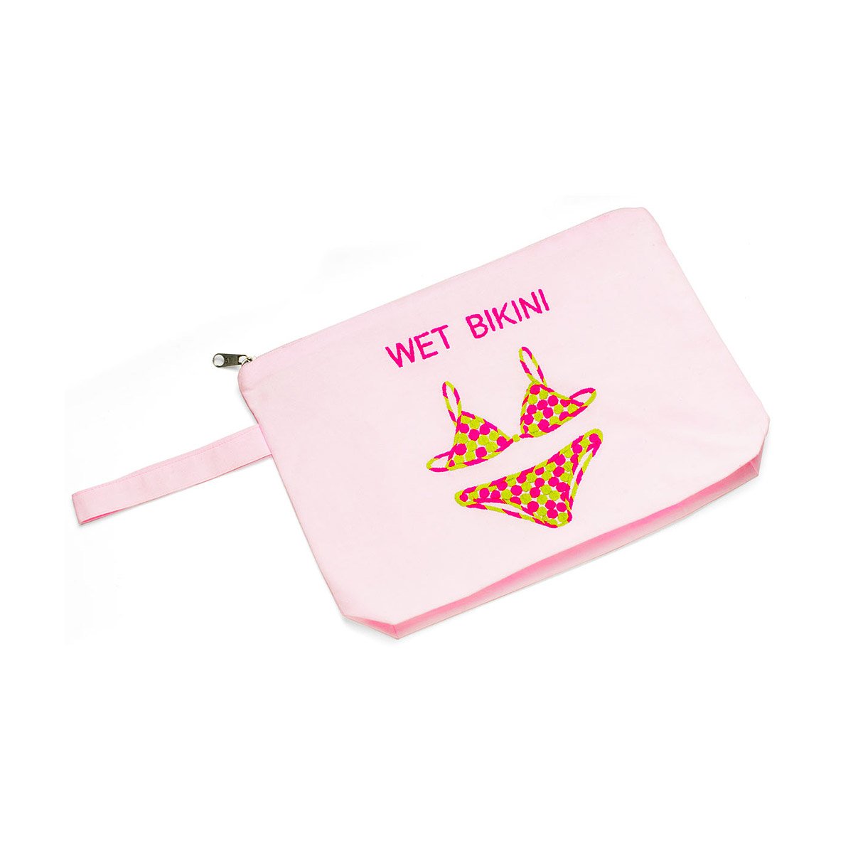 Wet Bikini Bag Pink and Green Pretty Cotton Bag with Waterproof