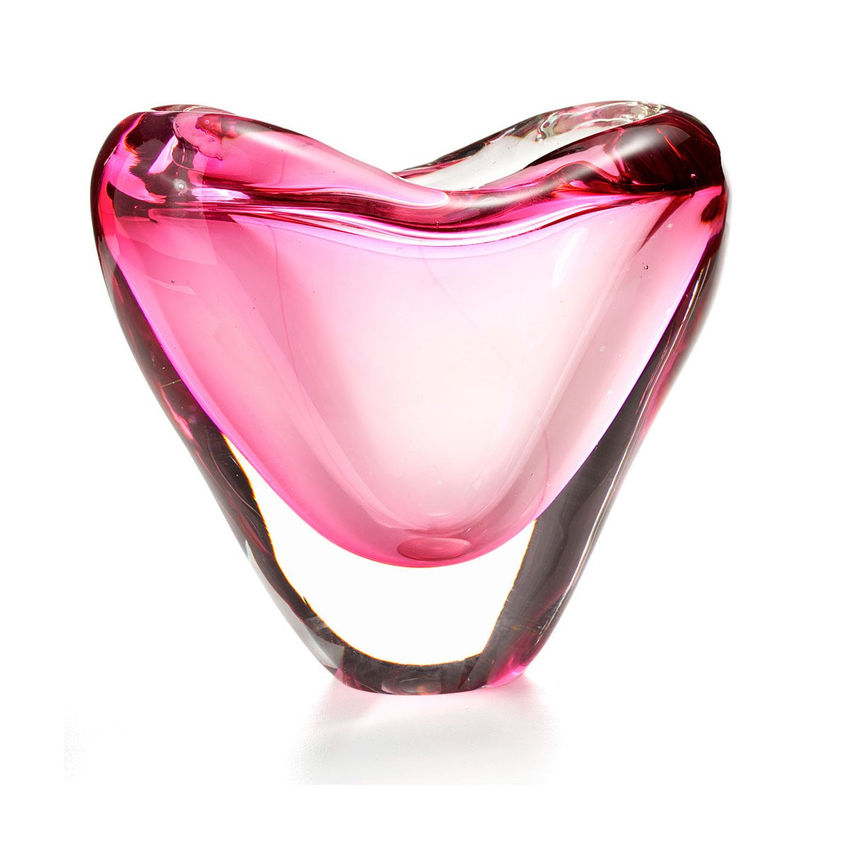 Pink Heart Vase Sweet, Romantic, HeartShaped Glass Flower Vessel for