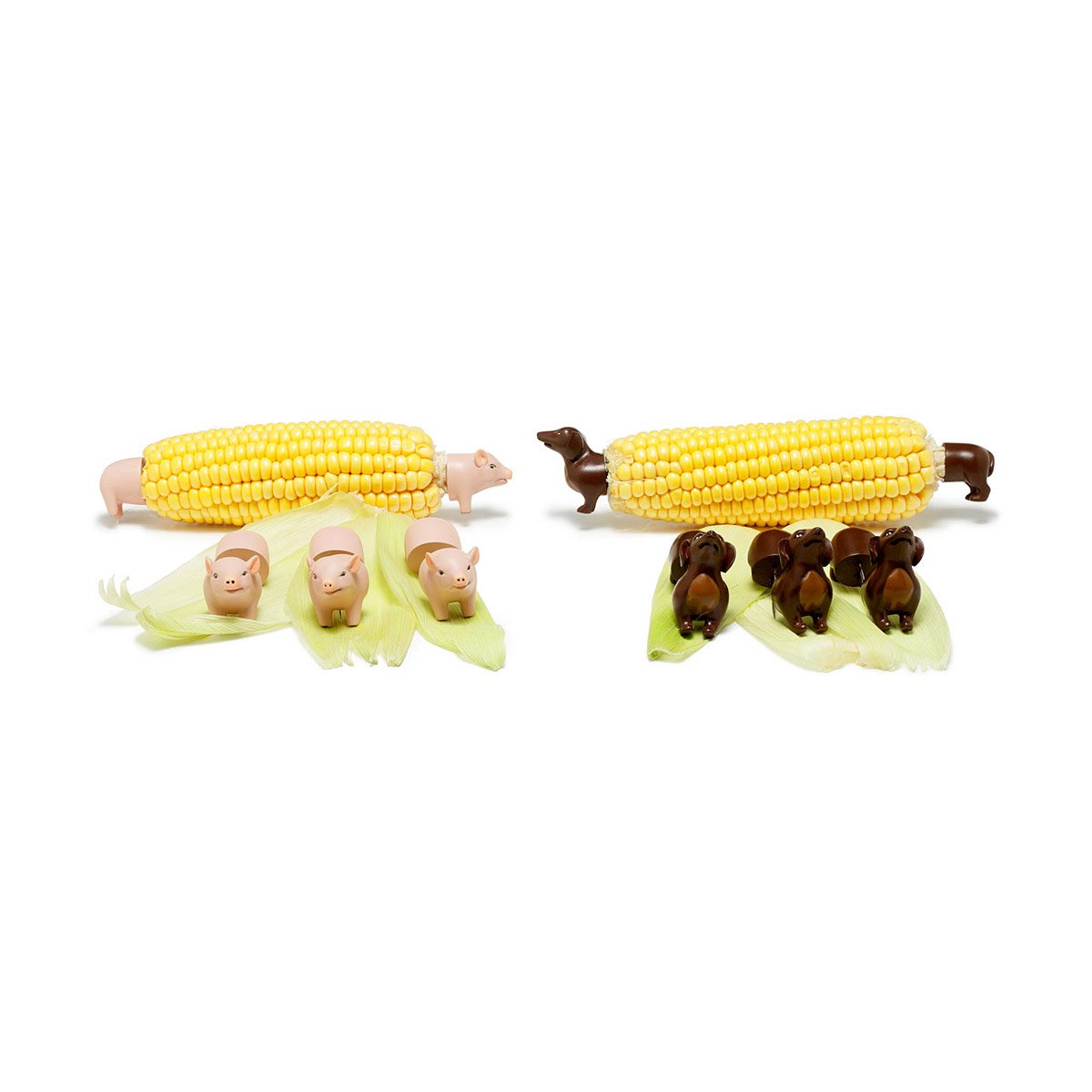 Corn Holder Sets Corn on the Cob Holders, Pig, Dog