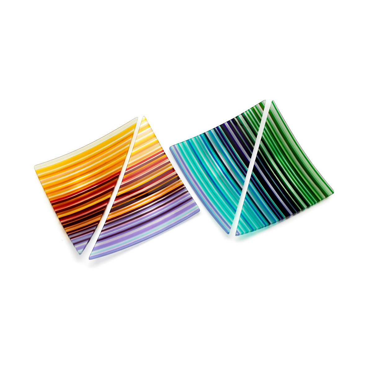 Triangle Plates Beautiful, Creative, Orfeo Quagliata Fused Glass