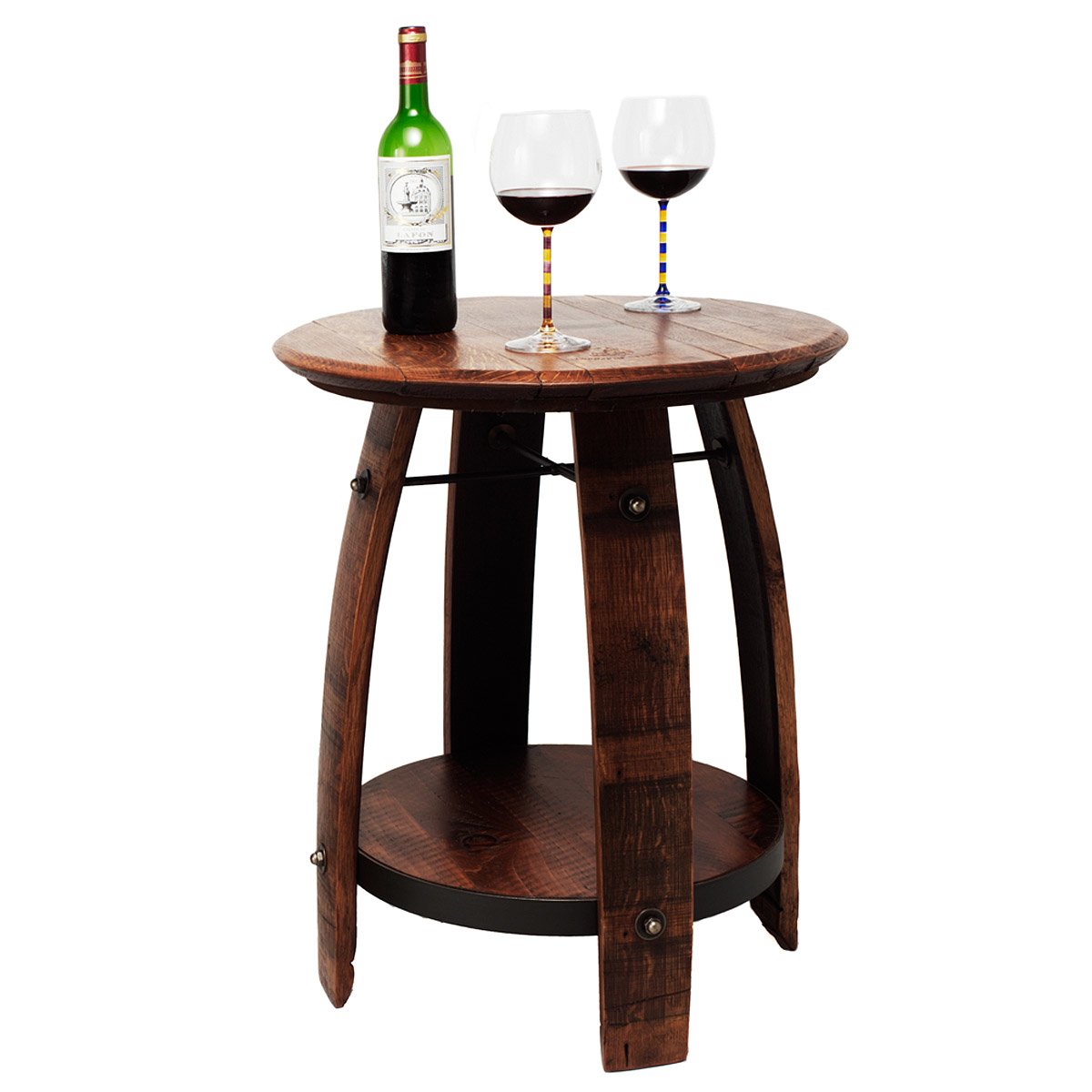 barrel patio side table