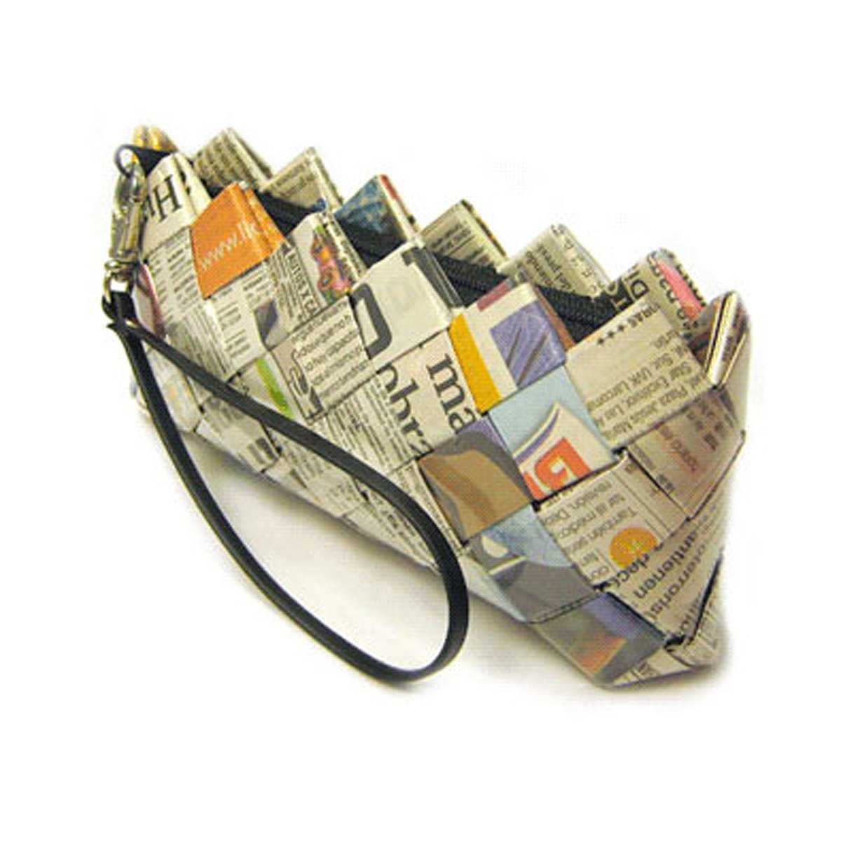 Recycled Newspaper Clutch Purse Trendy, Stylish, Clever, Durable