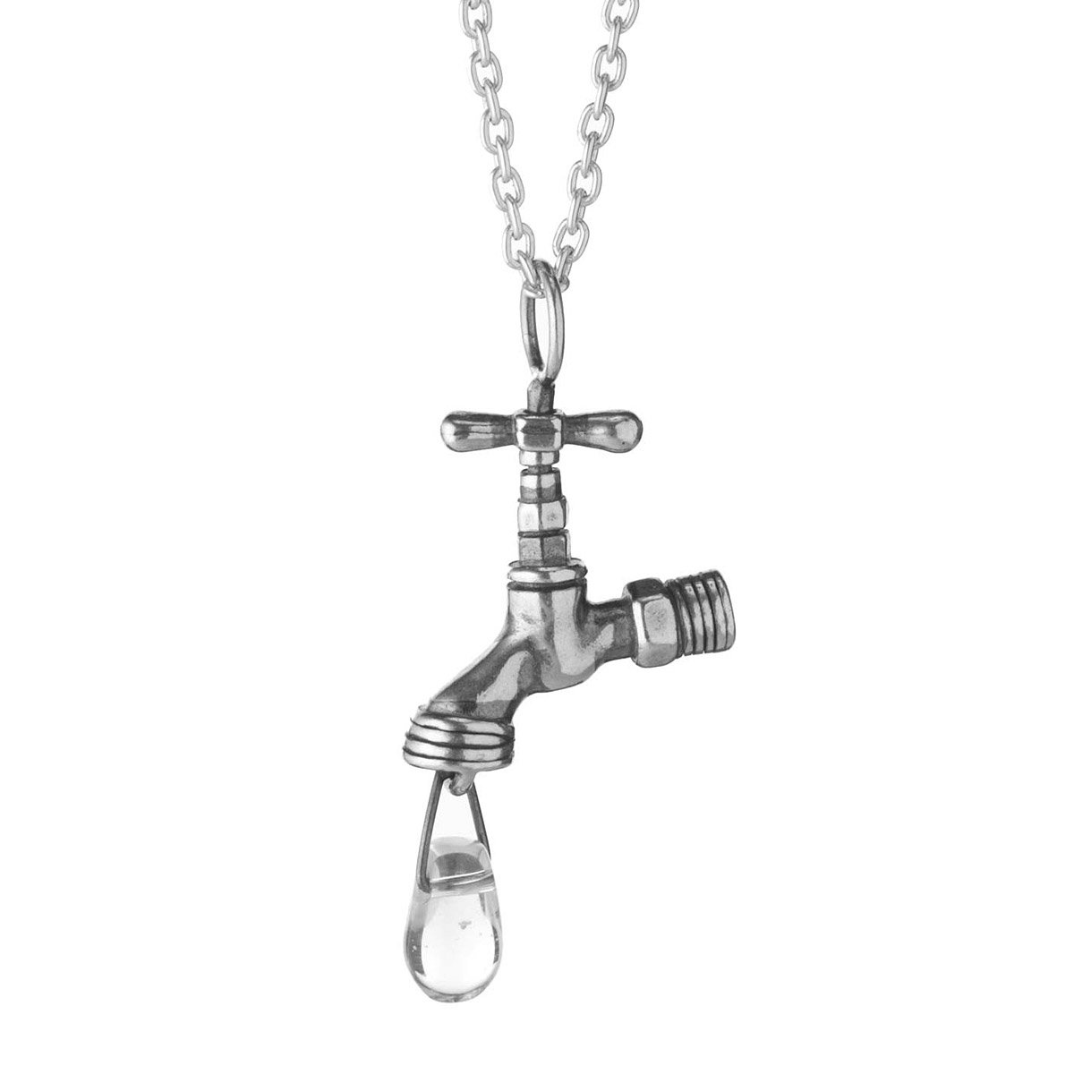 Faucet Necklace Water, Jewelry, Silver, Linda Loudermilk