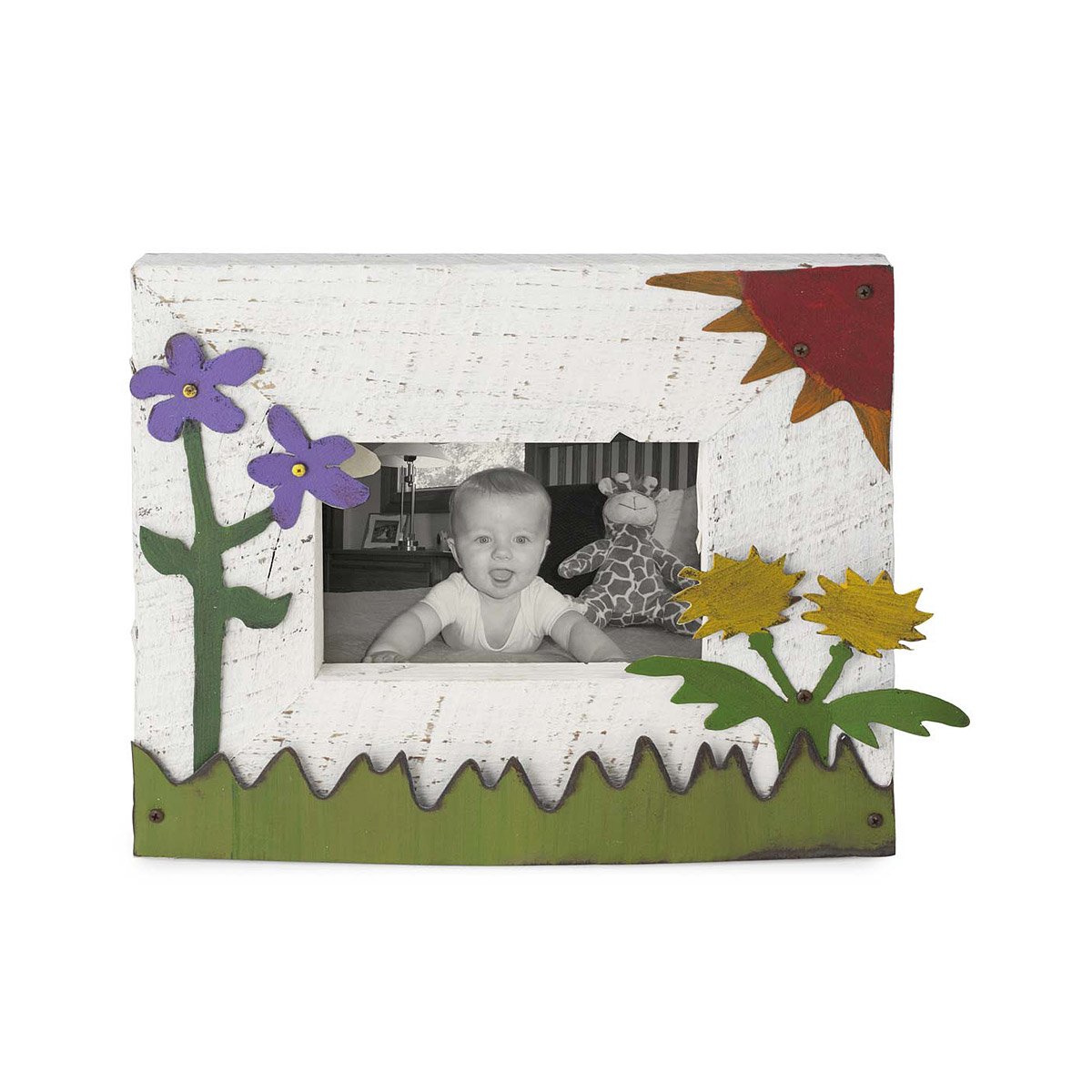 Reclaimed Wood & Tin Sunshine Frame Margaret Taylor Sunny Flowers
