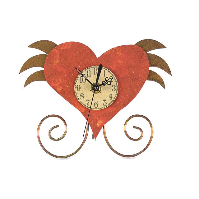 Heart With Wings Desk Clock Duane Scherer Hearts, Wings, Clocks, Hand