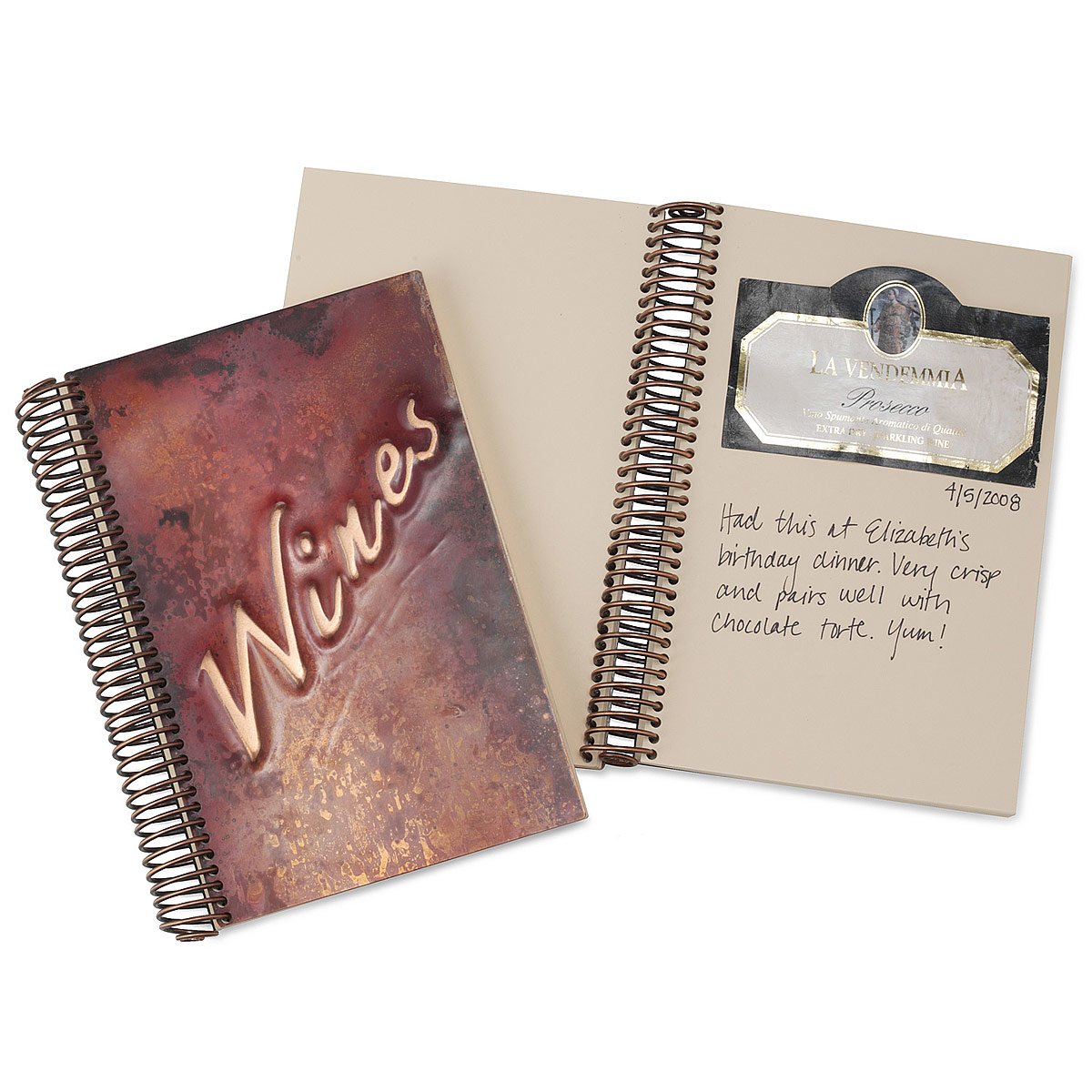 Copper Wine Journal Coppery, Brushed Coppers Wines Bottle Label