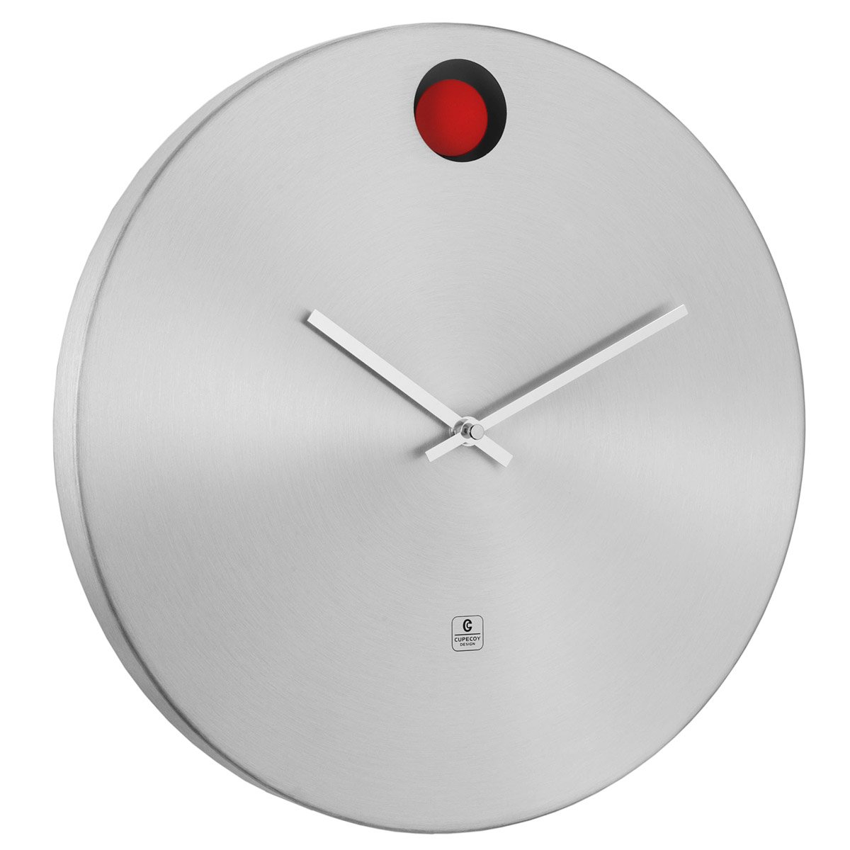 Aluminum Wall Clock With Red Pendulum Aluminums, Sleek, Basic