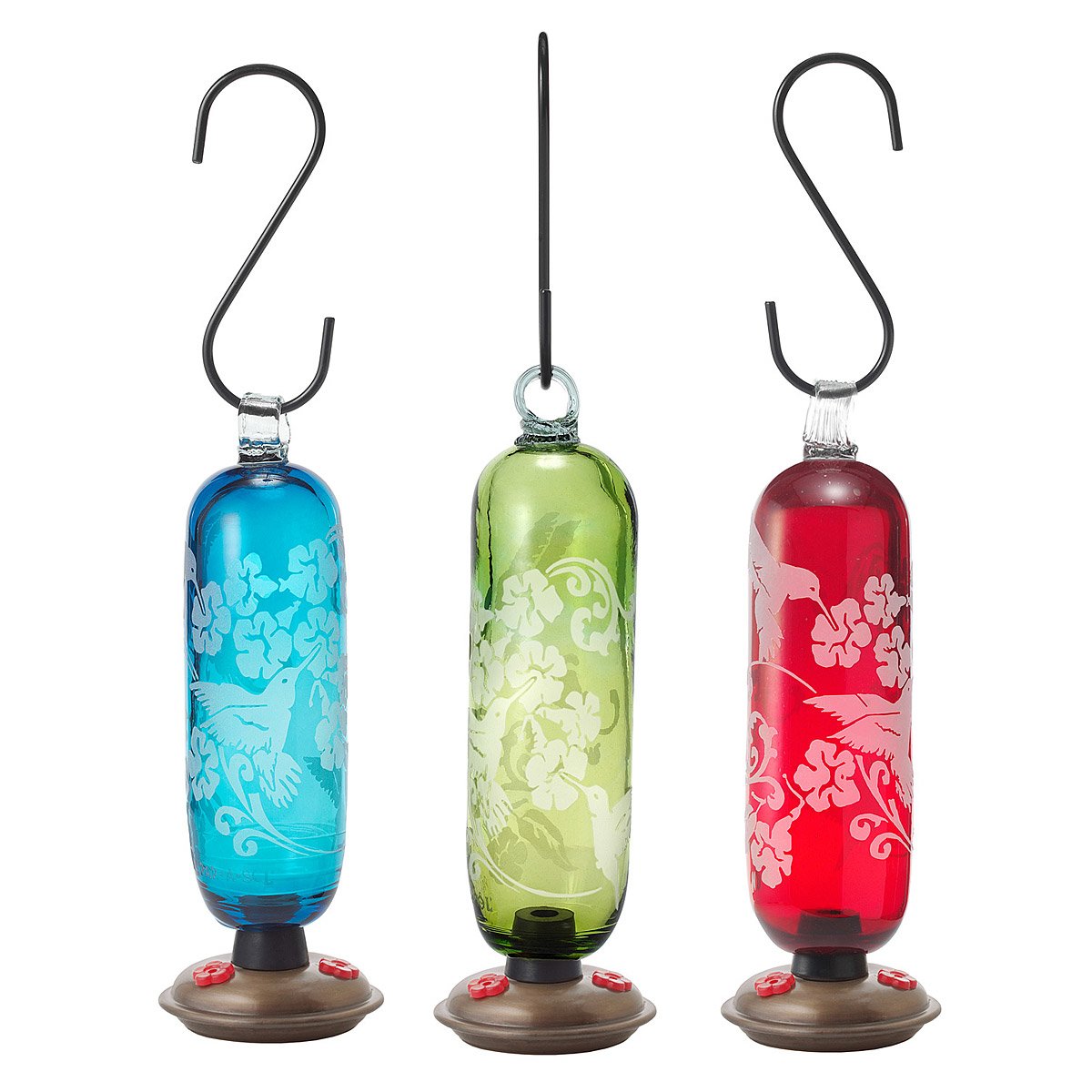 Filigree Hummingbird Feeder Glass Etched Hummingbird Feeder