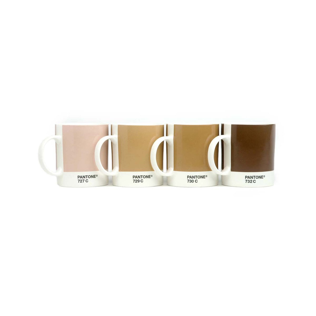 Pantone Tea Mugs Set of Four PANTONES Brown Color Chip Tea Mugs