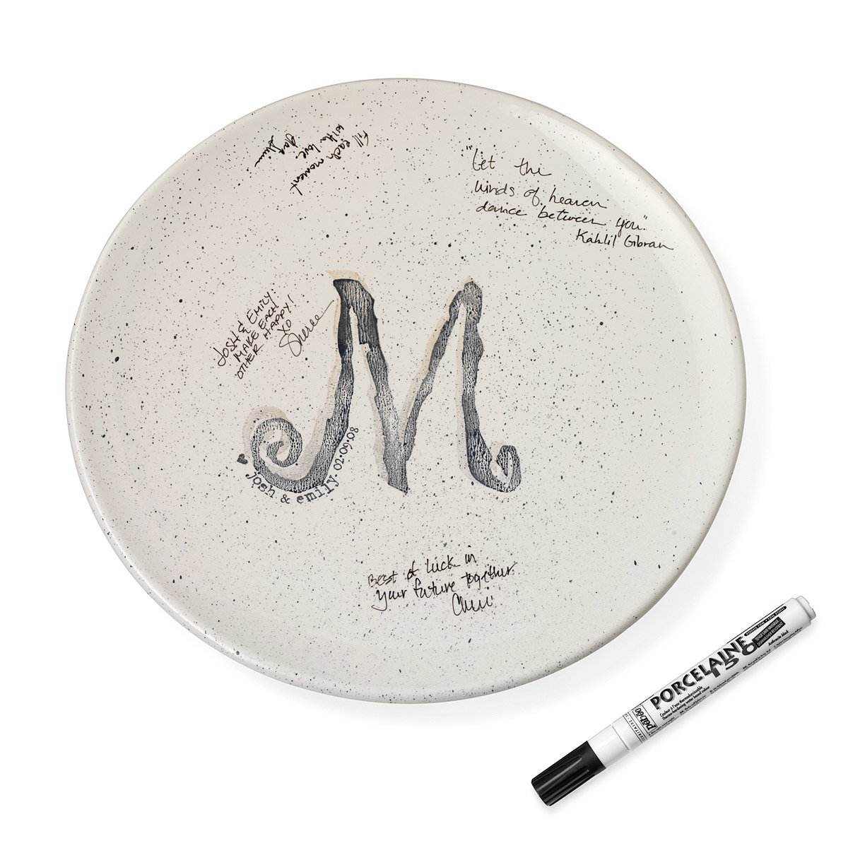 Personalized Wedding Guest Book Platter Signature Plate, Sheree