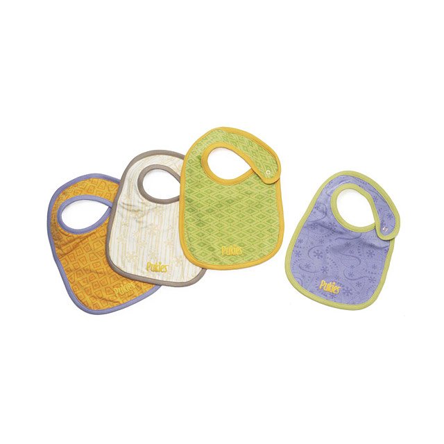 Pukies EcoFriendly Bibs Grape, Carrot, Milk, Green Pea, Organic