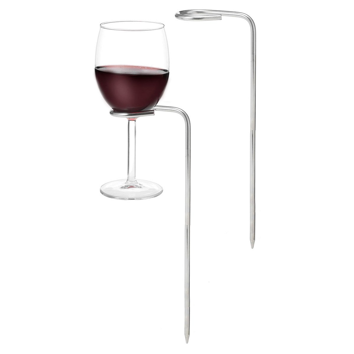 Wine Glass Holder Set of Two Wines, Glasses, Stakes, Picnic