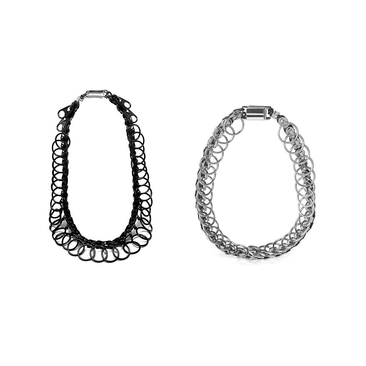 Ring Pull Zipper Necklace Zipper, Rings, Pulls, Circles, Silver