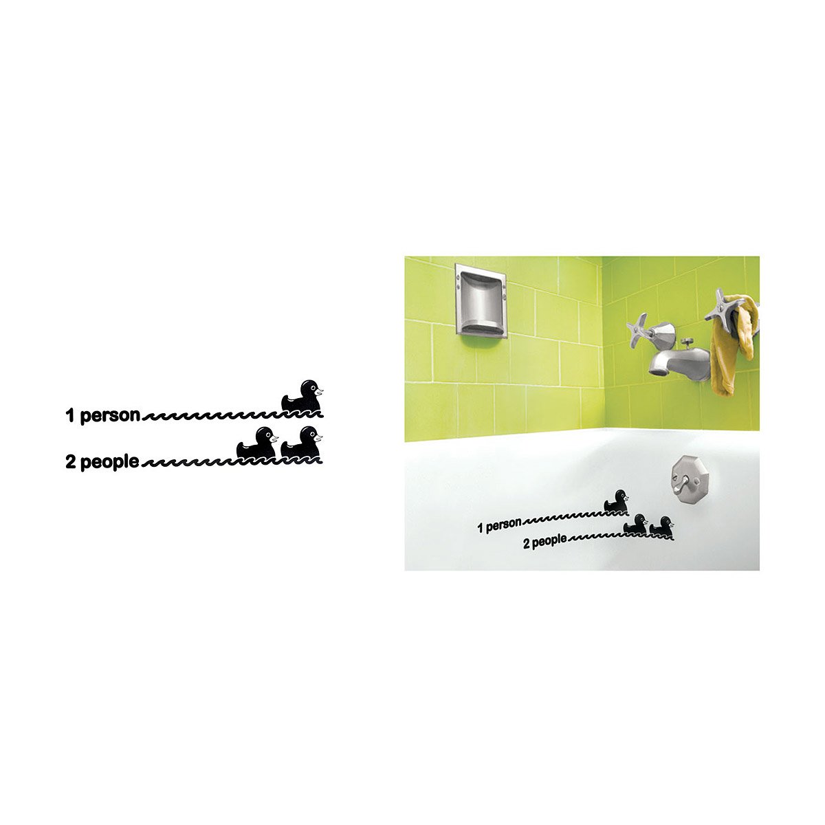 Duck Level Bath Sticker Ducks, Rubber, Duckies, Bathtub, Tub