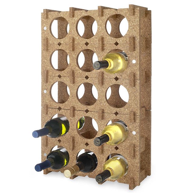 Cork Wine Rack System Stackable, Modular, Wooden Wine Rack