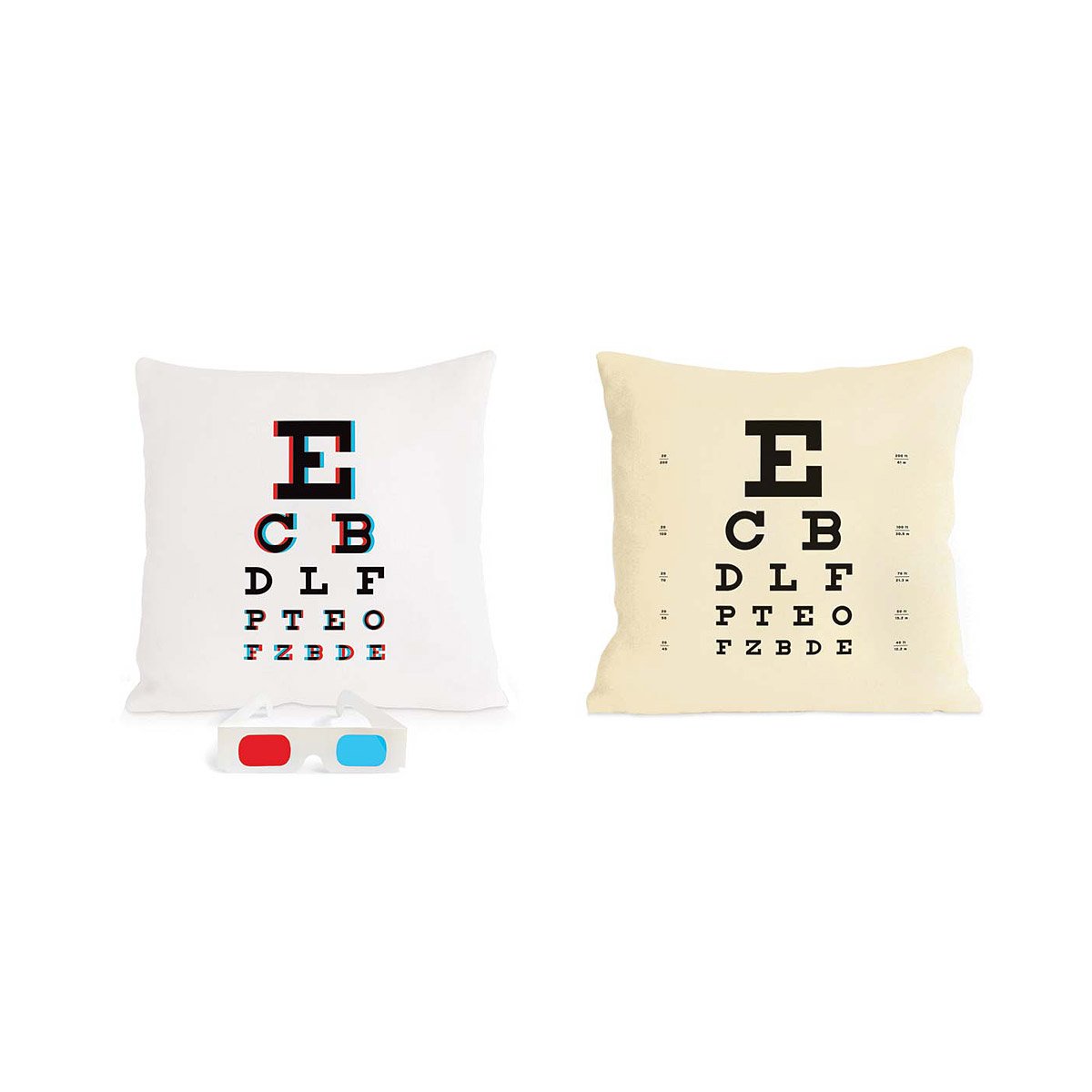 Eye Chart Pillows 3D, Glasses, Optometrist, Vision, Living Room