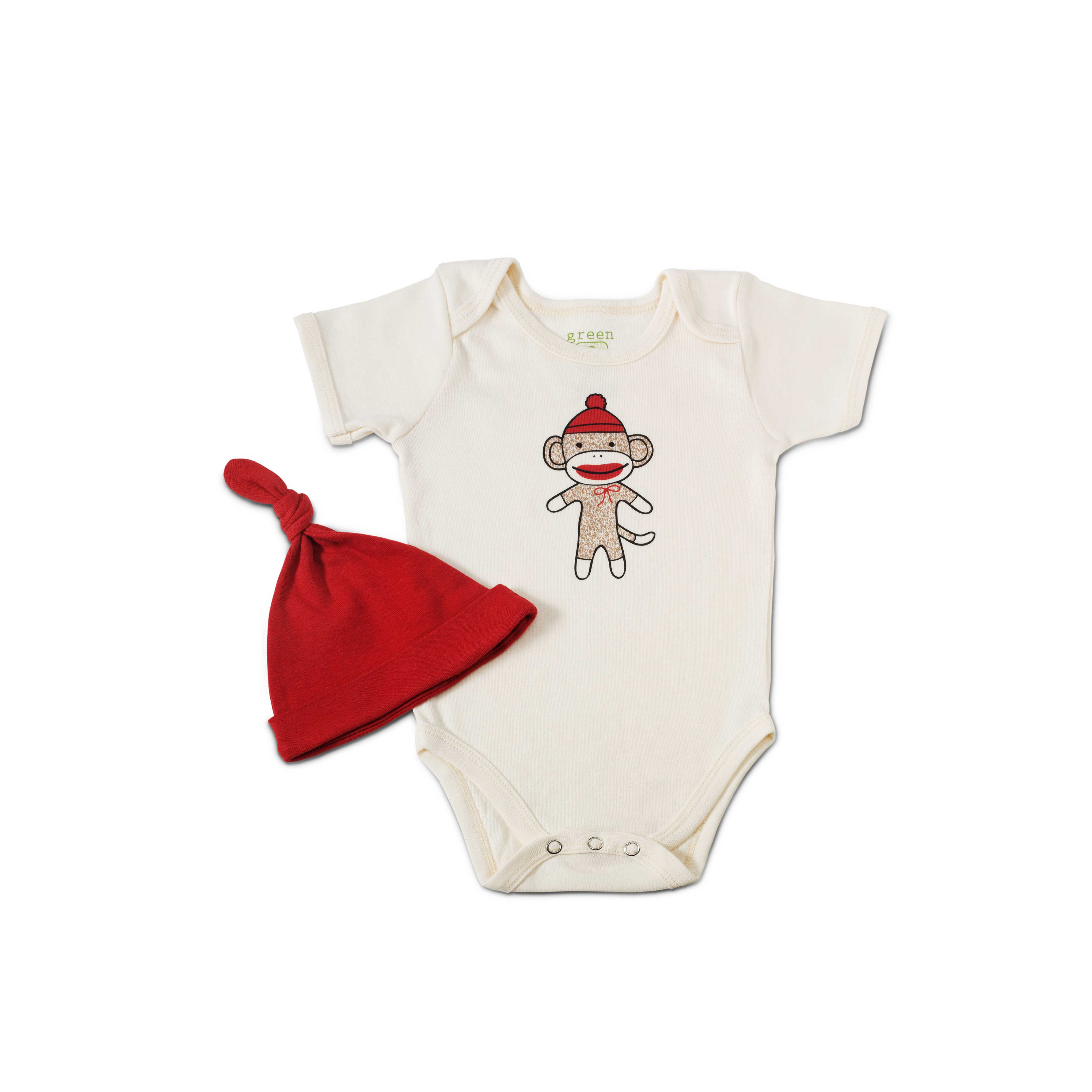 Sock Monkey Babysuit with Hat | Monkey Baby Clothes, Onesie | UncommonGoods