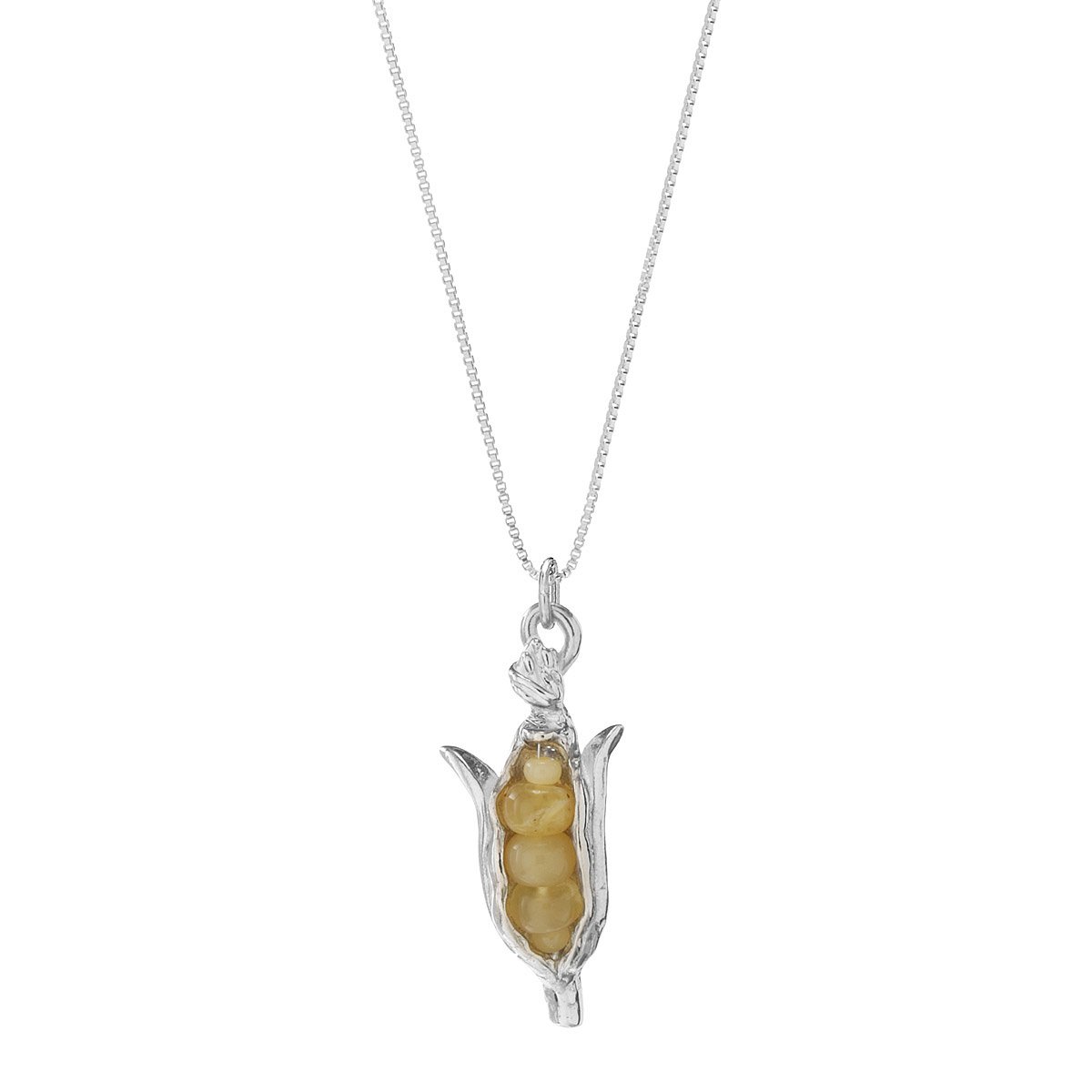Farmer's Market Corn Necklace sterling silver, inspirational jewelry