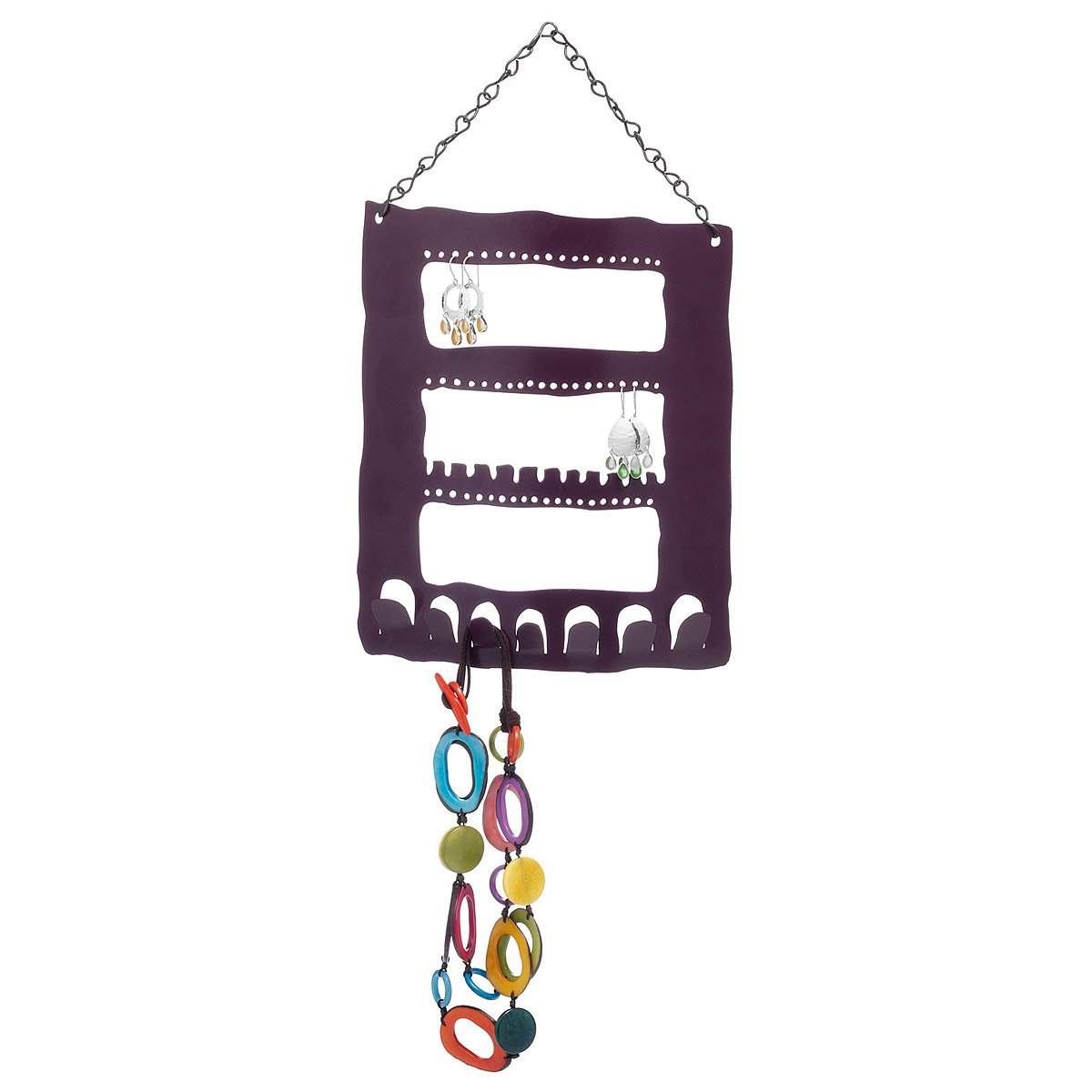 Recycled Metal Jewelry Hanger Small Organizer, Holder, Necklace