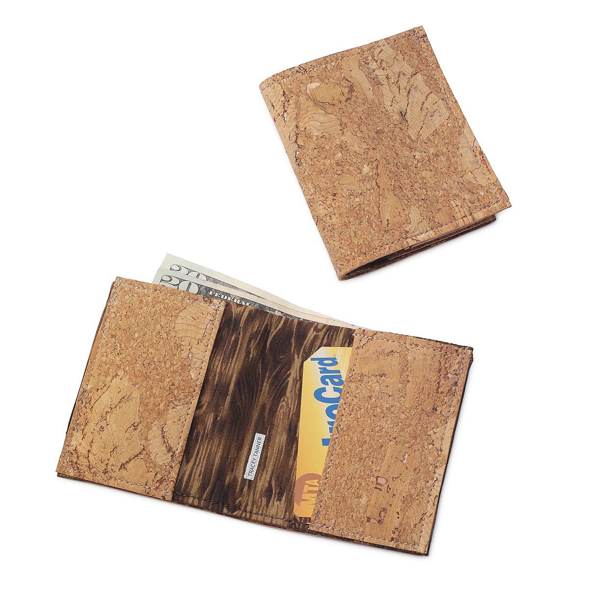 Cork Wallet Billfold, Natural, Unusual, Unique, Wooden, Handmade