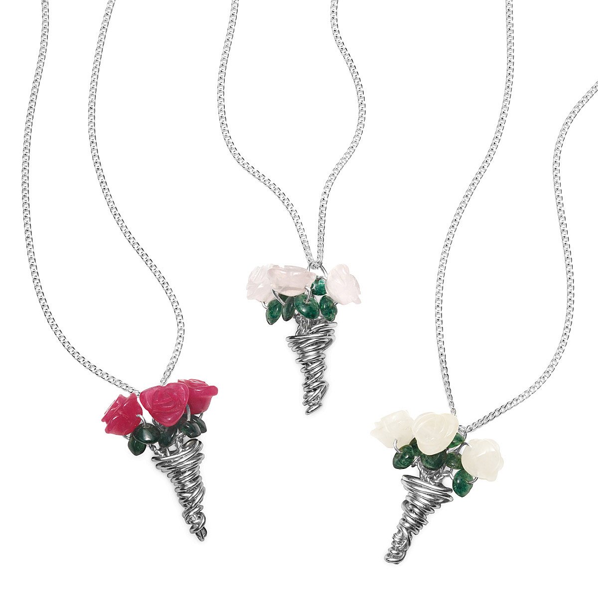 Bouquet of Roses Necklace Ellen Thurmond, Flower Jewelry, Sterling