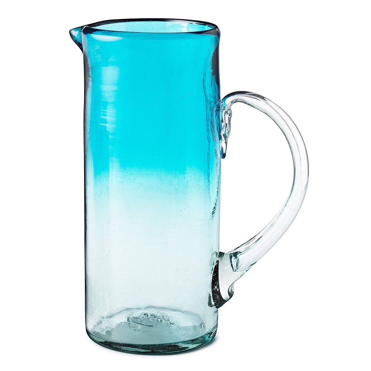 Ombre Water Pitcher Recycled Glassware, Blue Glass, Modern Design, Summer Serveware