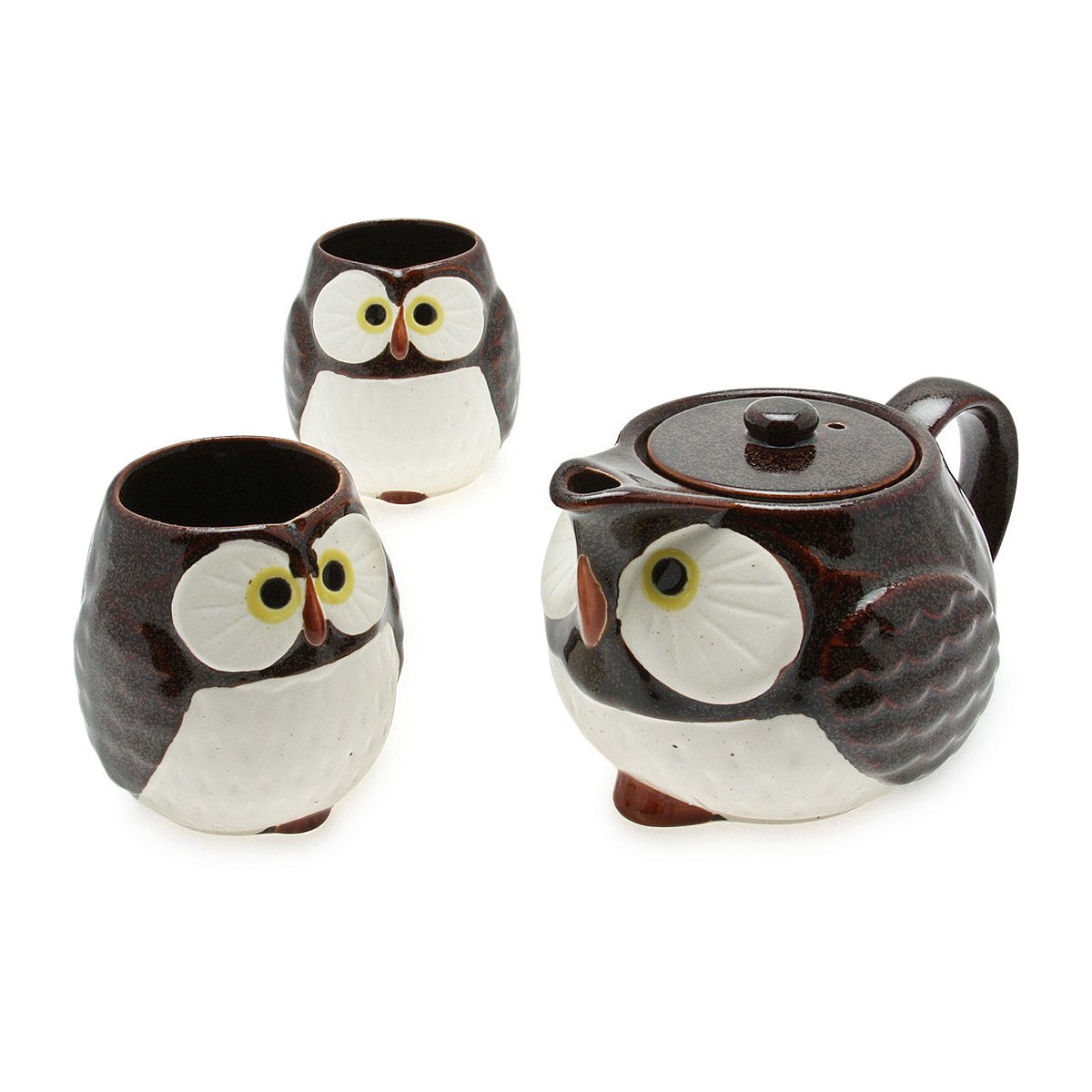 Owl Tea Set Hand Painted, Mugs, Cups, Drinking, Hot Water