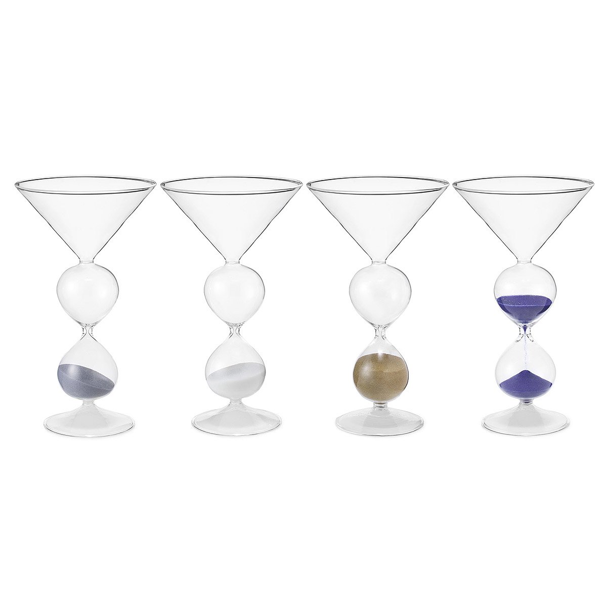 Martini Hourglasses Set of 4 set of 4 hourglass martini glasses