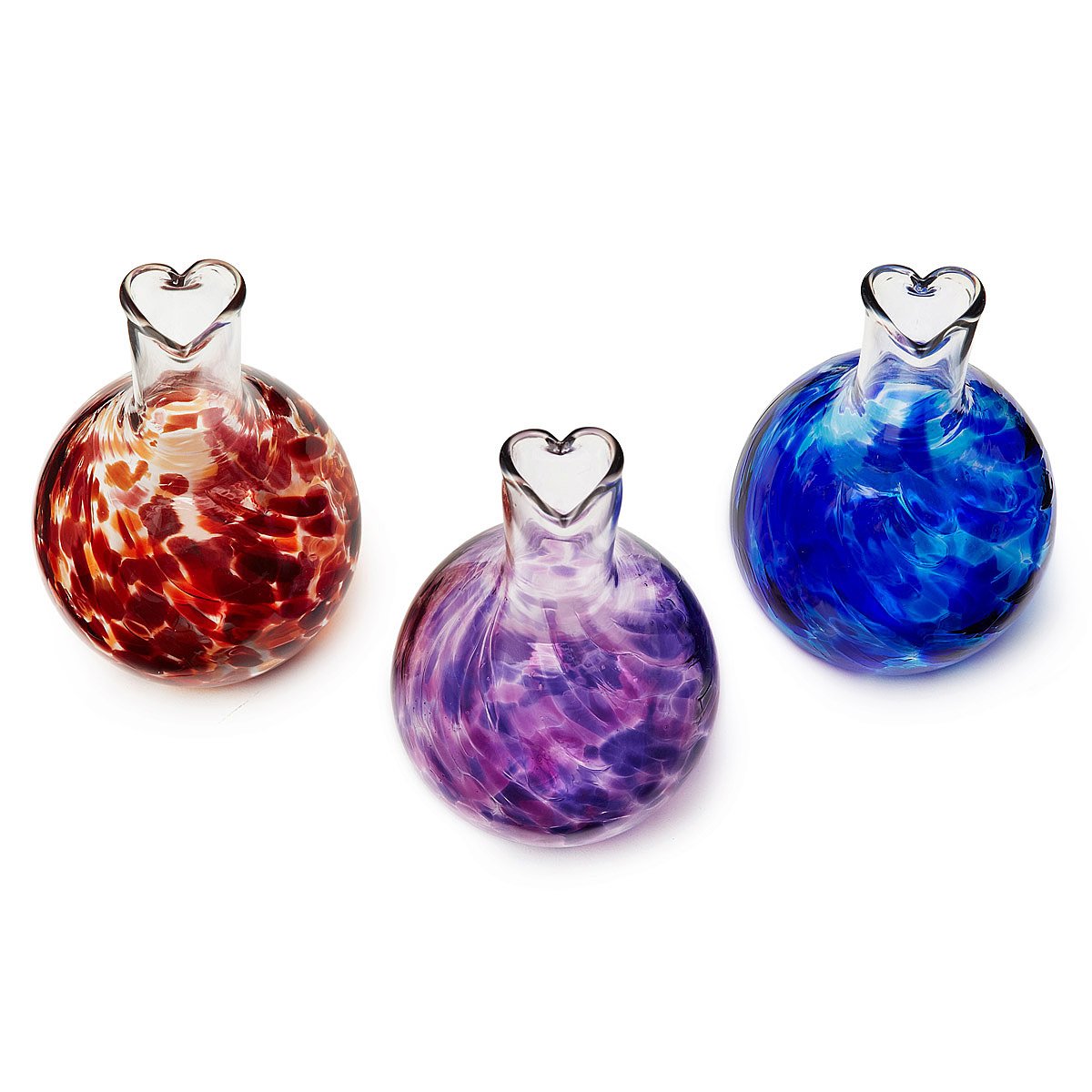 Heart Vases Handmade Glass Flower Holder