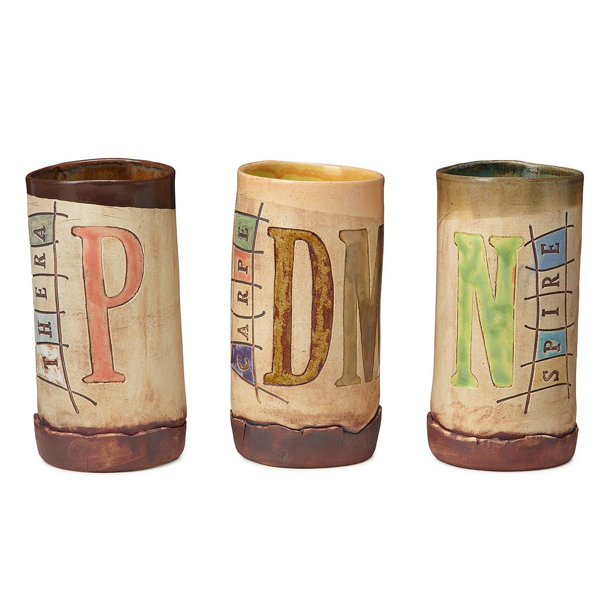 Ceramic "Reading" Glasses Drinking Glass, Stoneware, Michael Terra