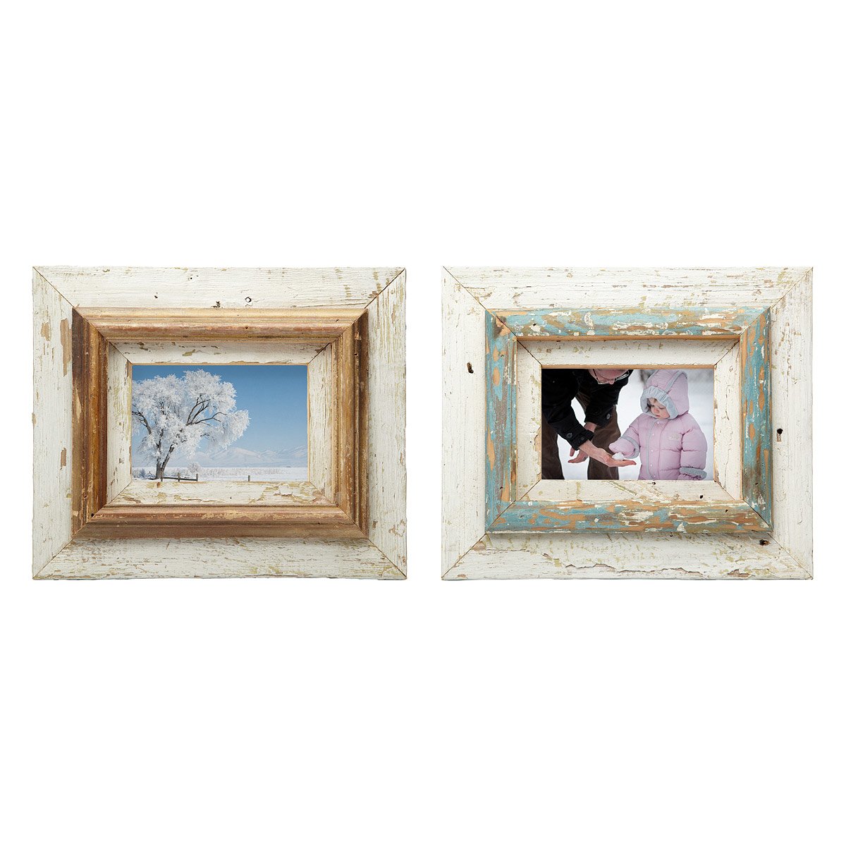 Repurposed Layered Wood Frames This reclaimed wood layer frame is