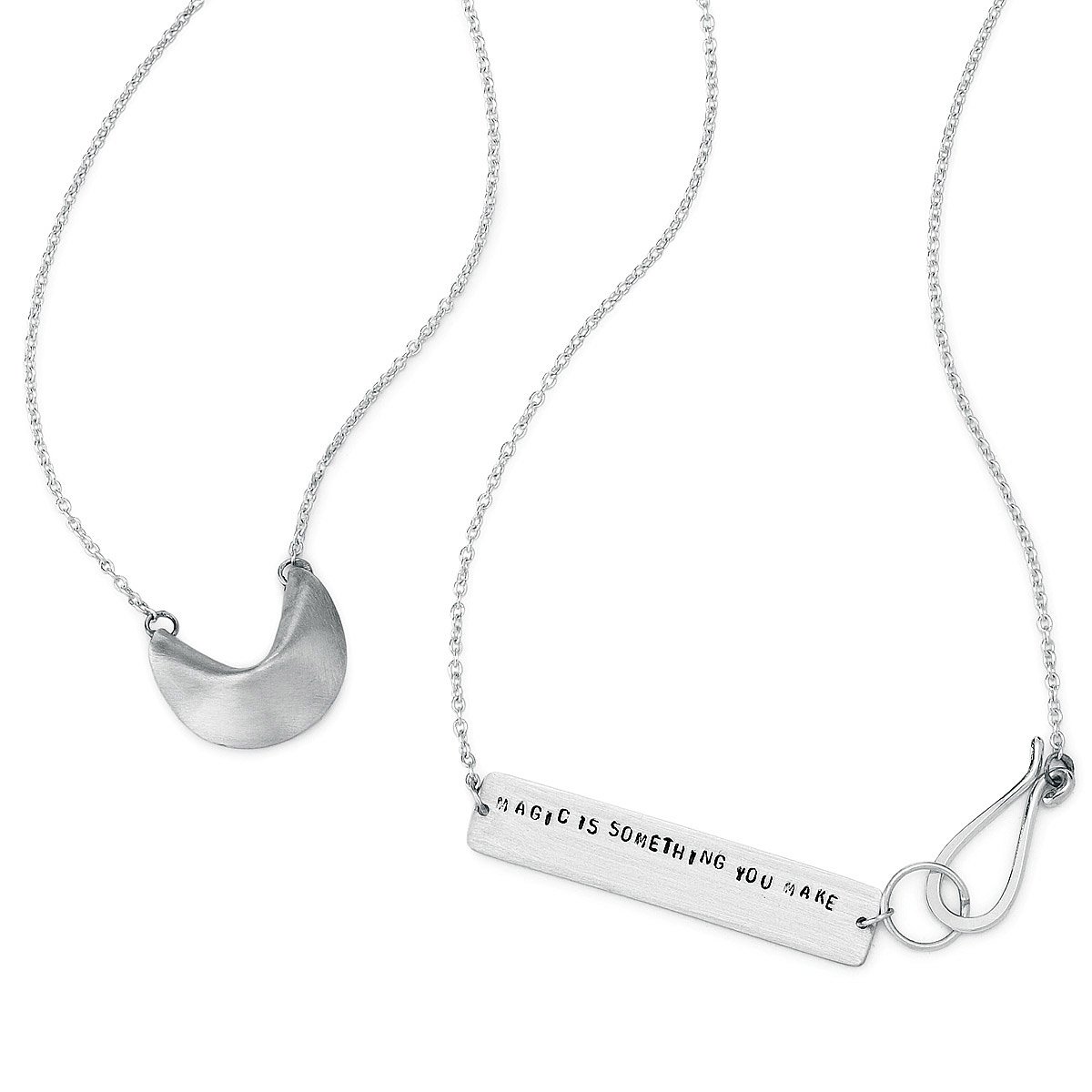 Fortune Cookie Necklaces Lucky Silver Pendant Necklace