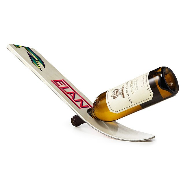 Floating Ski Wine Bottle Rack used skis, cabin decor, furnishings