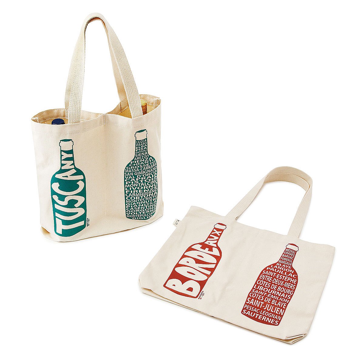 Double Wine Tote Regions Canvas Wine Bottle Bag