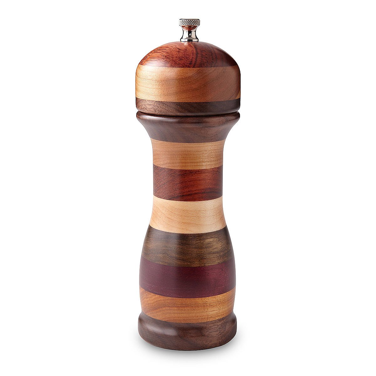 Layered Wooden Pepper Mill Spice Grinder