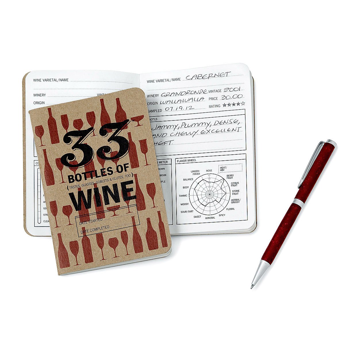Wine Tasting Notebook and Pen Set wine book, journal