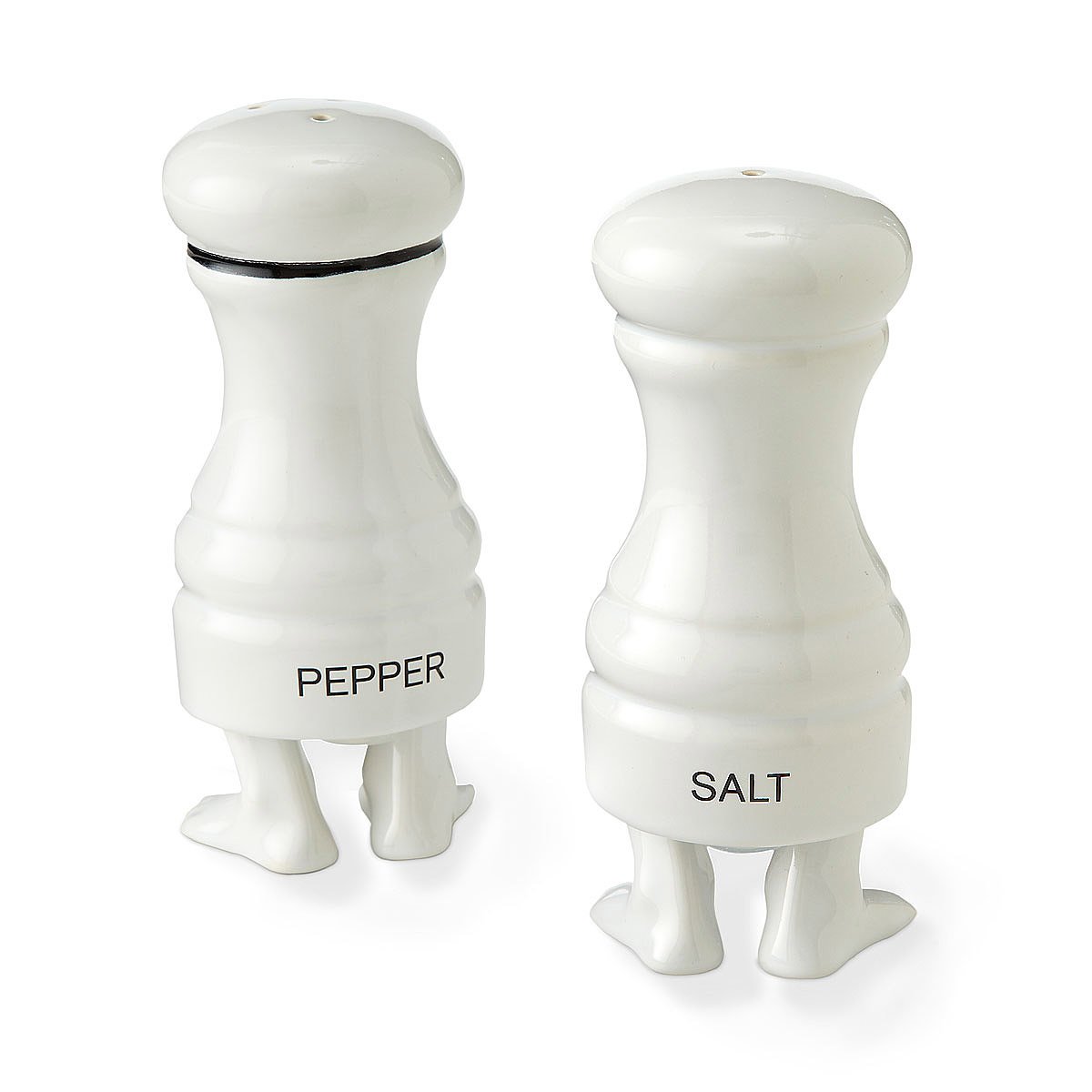 Footed Salt and Pepper Shakers footed, bowl with legs