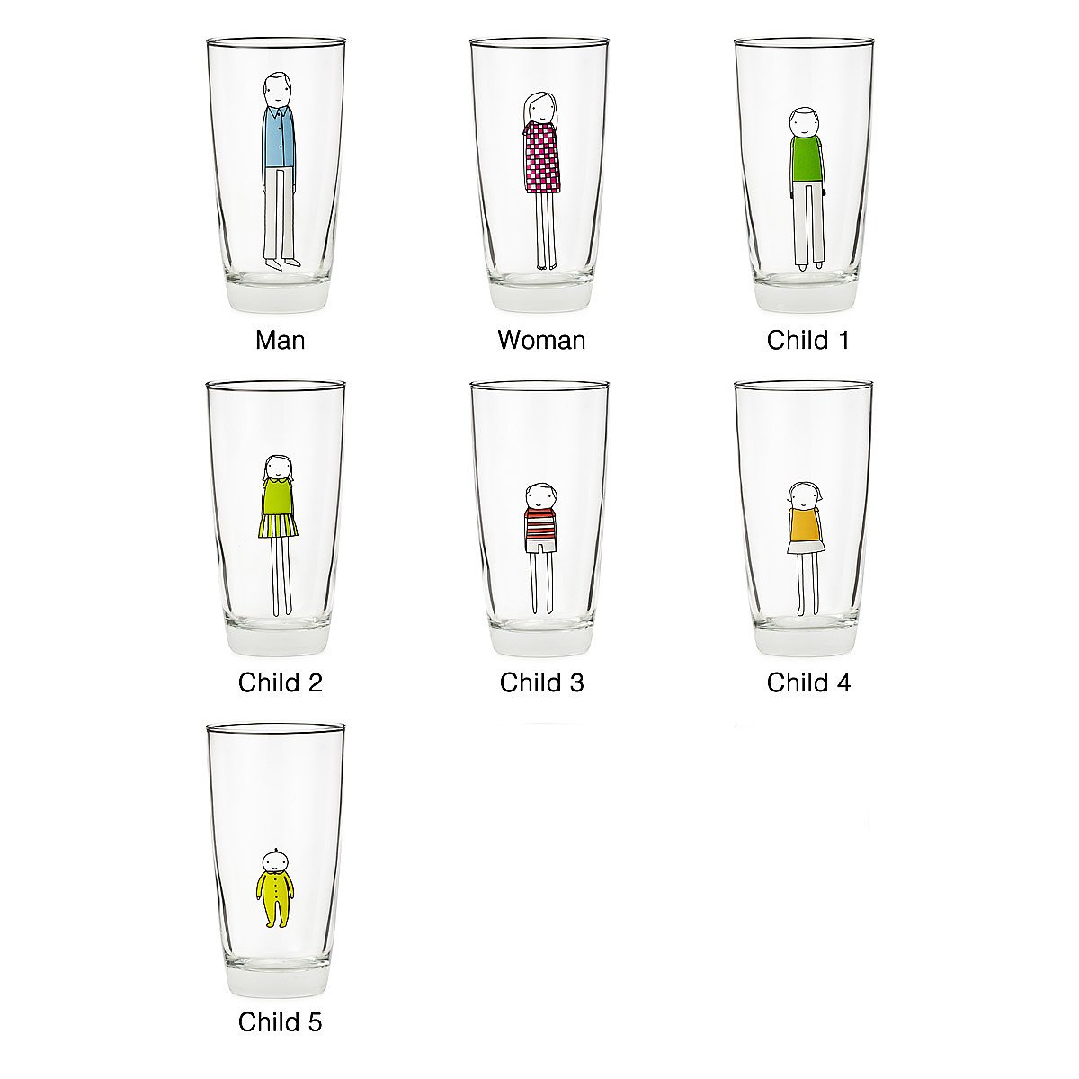 Family Glassware Personalized Drinking Glasses
