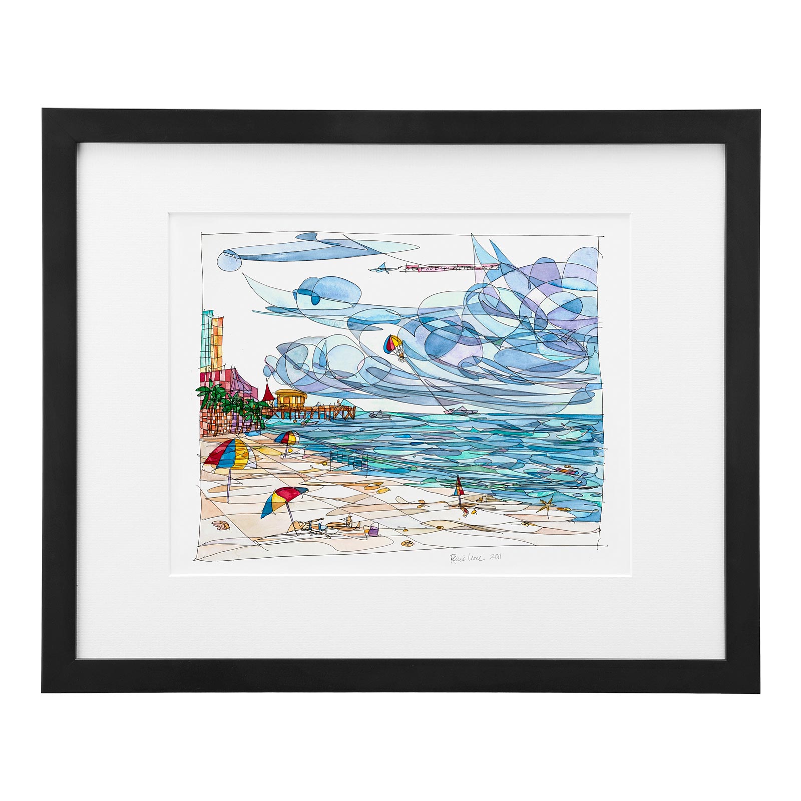 Two By The Sea watercolor painting, beach art