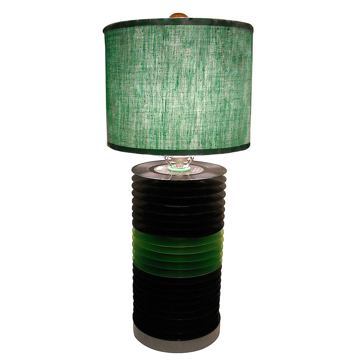 Reclaimed Colored Record Table Lamp Vinyl Records, Modern Table