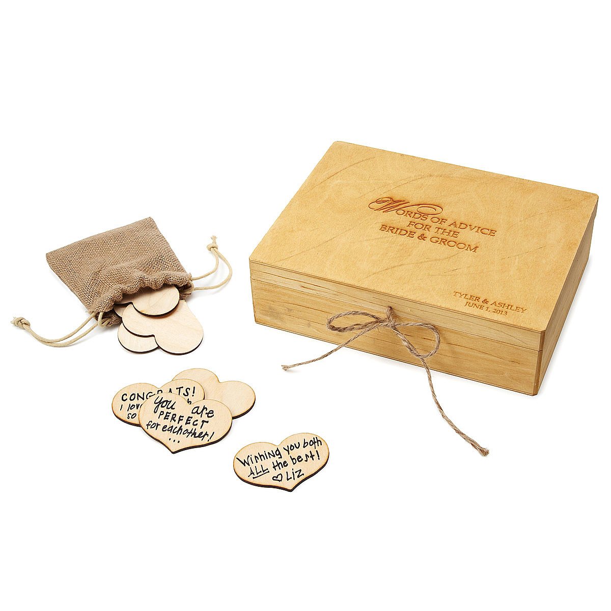 Personalized Wedding Guestbook Box Personalized Wedding guest book box with hearts