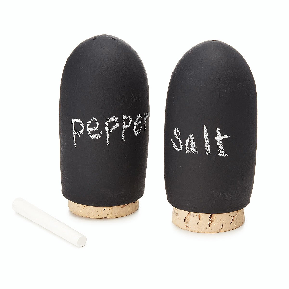 Doodle Salt and Pepper Shaker Set chalk kitchen, black shaker