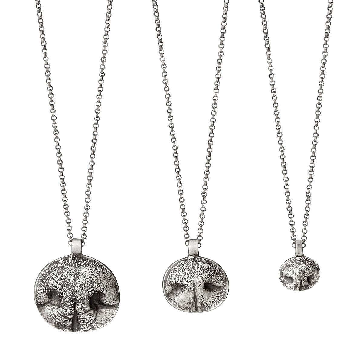 Custom Pet Nose Print Necklaces Dog Nose Cat Silver UncommonGoods