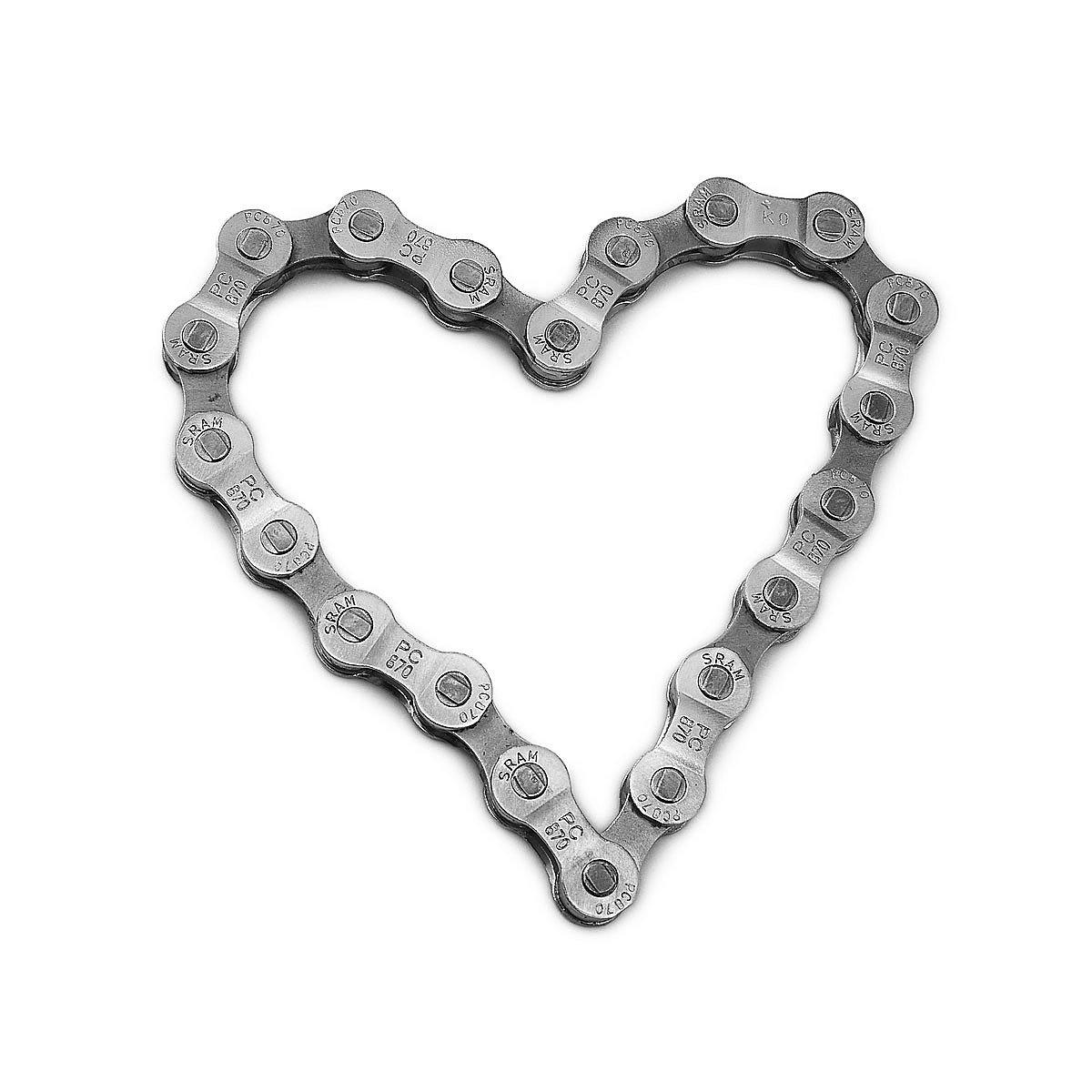 Bike Chain Heart Paperweight bike love, heart, bicycle