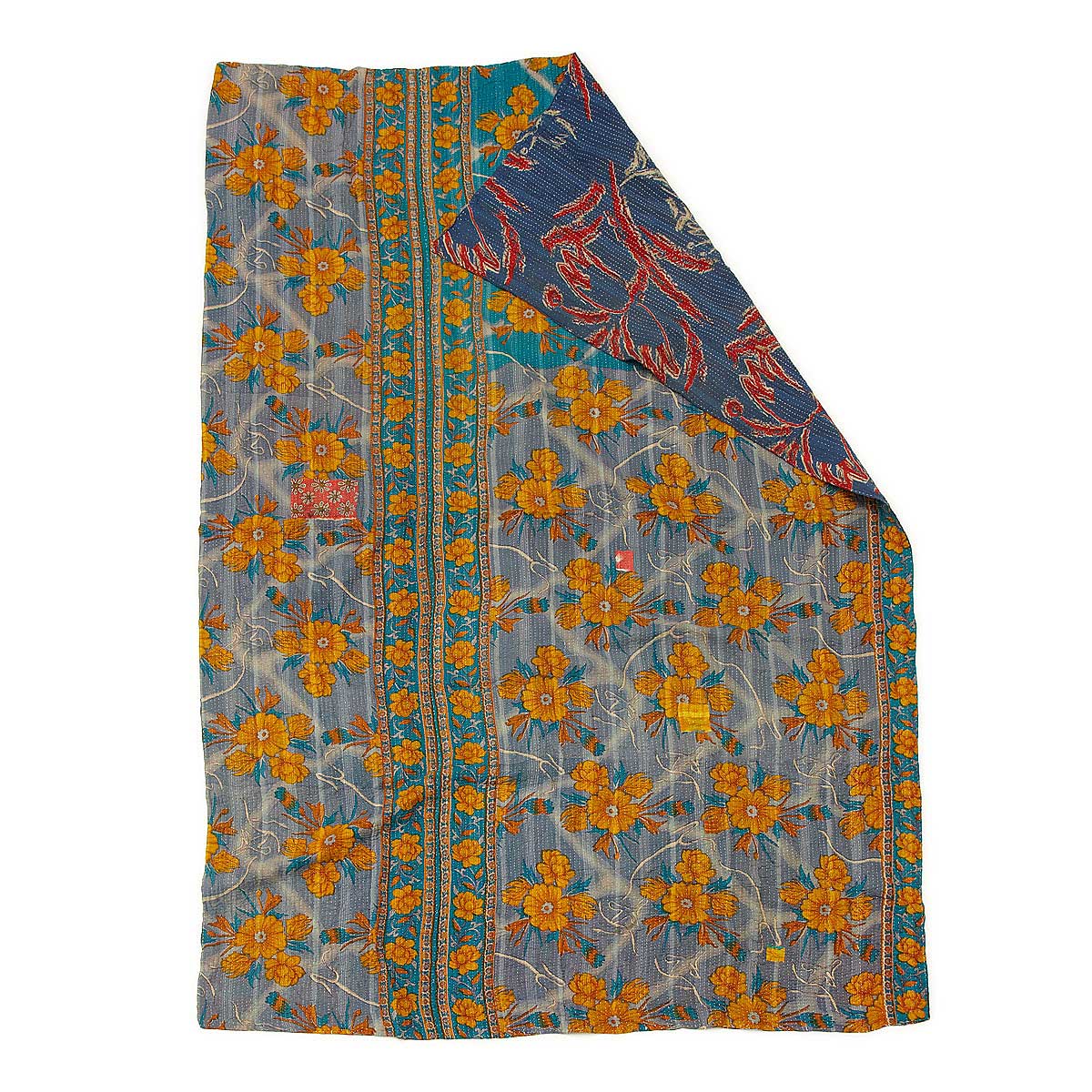 Kantha Blanket Vintage Hand stitched Indian Blanket