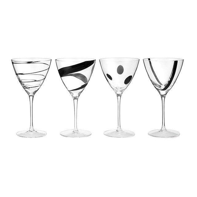 Jazz Wine Goblets Set of 4 Hand Blown Art Glass