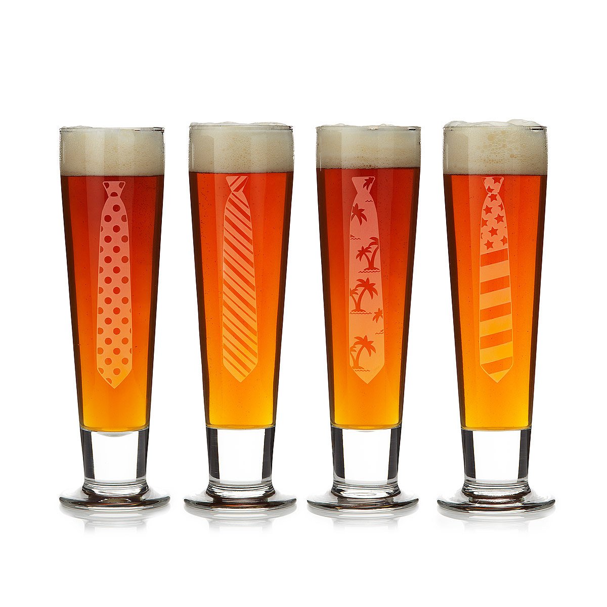 Tie Beer Glasses Set of 4 engraved beer mugs